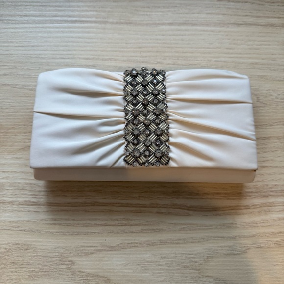 Adrianna Papell Handbags - Adriana Papell Elegant Cream Clutch with Embellished Detail